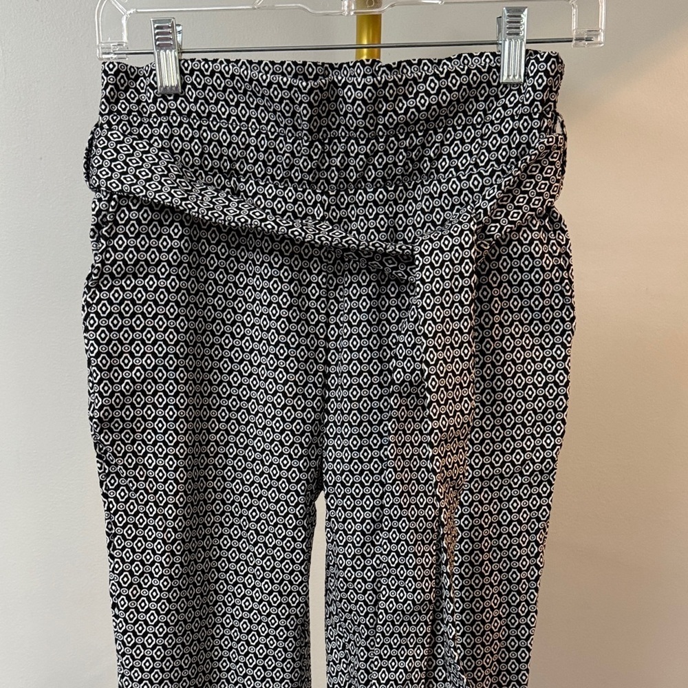 Chocolate Black and White Patterned Women's Trousers EUC S